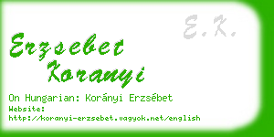 erzsebet koranyi business card